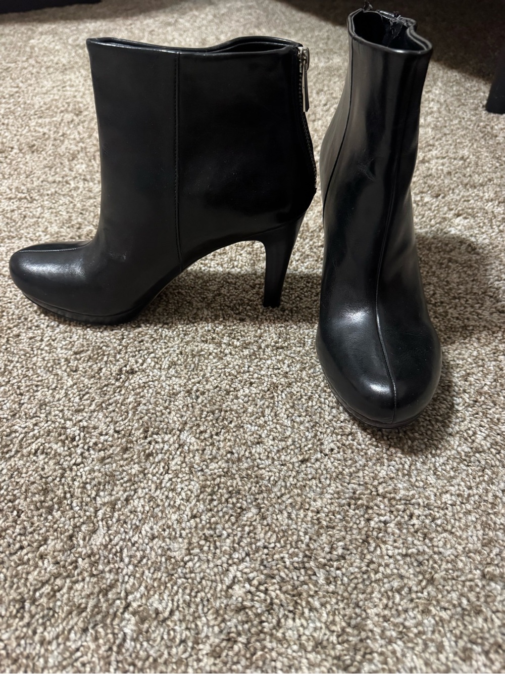 Franco Sarto Black Ankle Booties Heeled Boots
